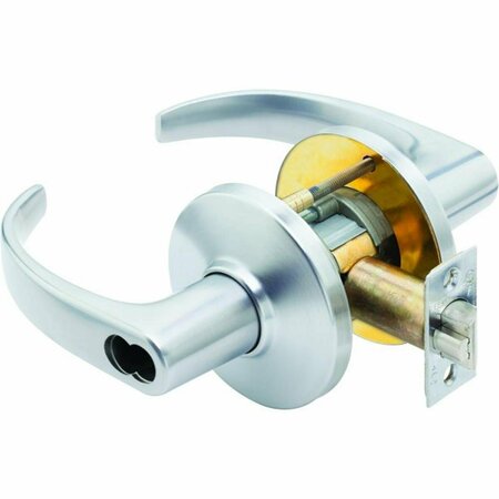 PARCHE 2.75 in. Backset 9K Series 7 Pin Classroom 14 Lever & D Rose w/ANSI Strike Less Core Satin Chrome PA2178014